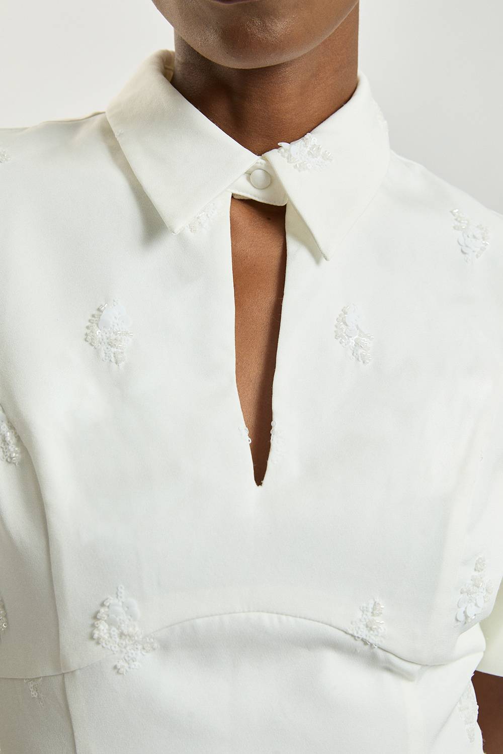 KarenMillen Robe Mini Tissée À Manches Courtes Ornée De Sequins
