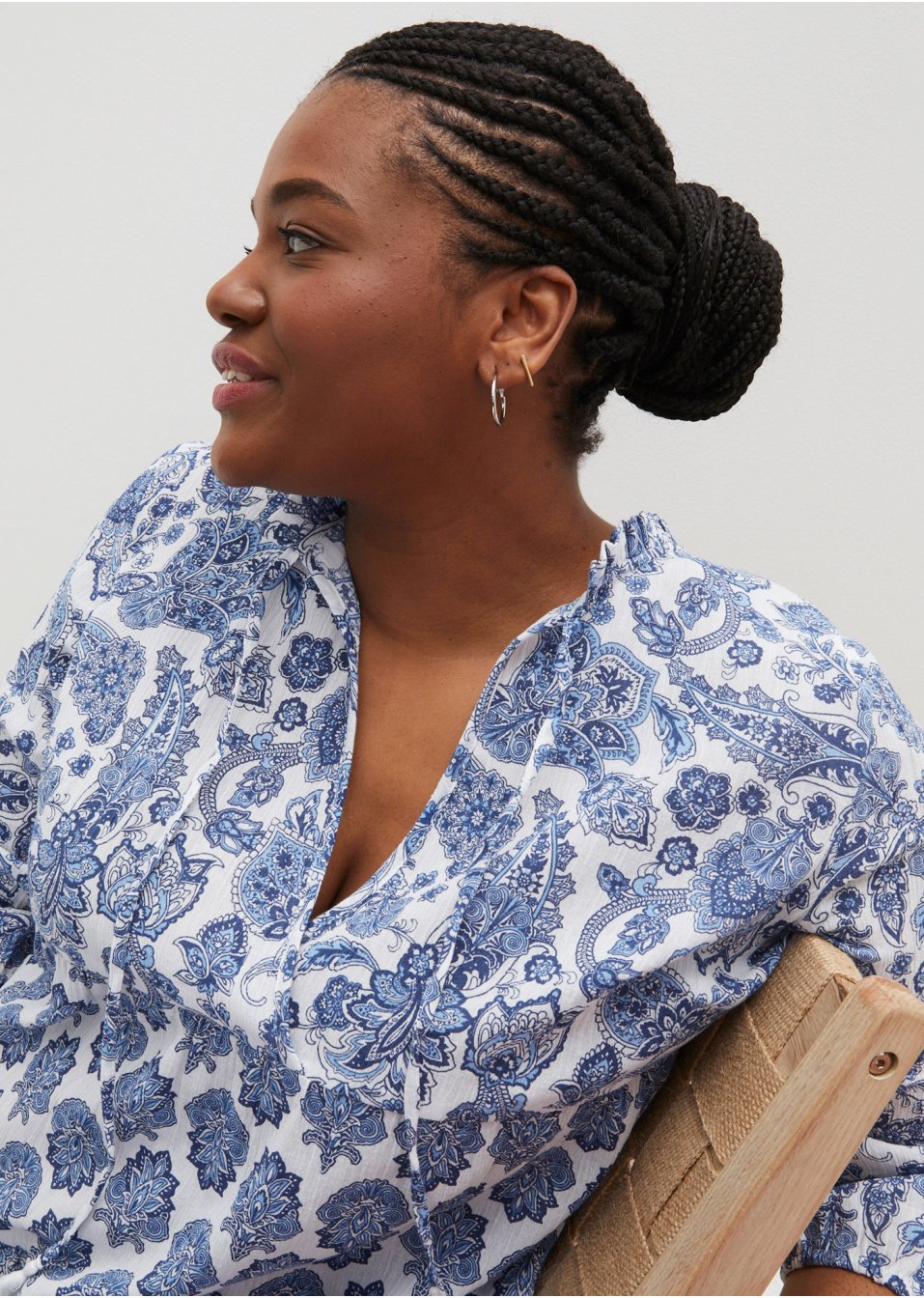 Robe longue froissée en coton avec poches