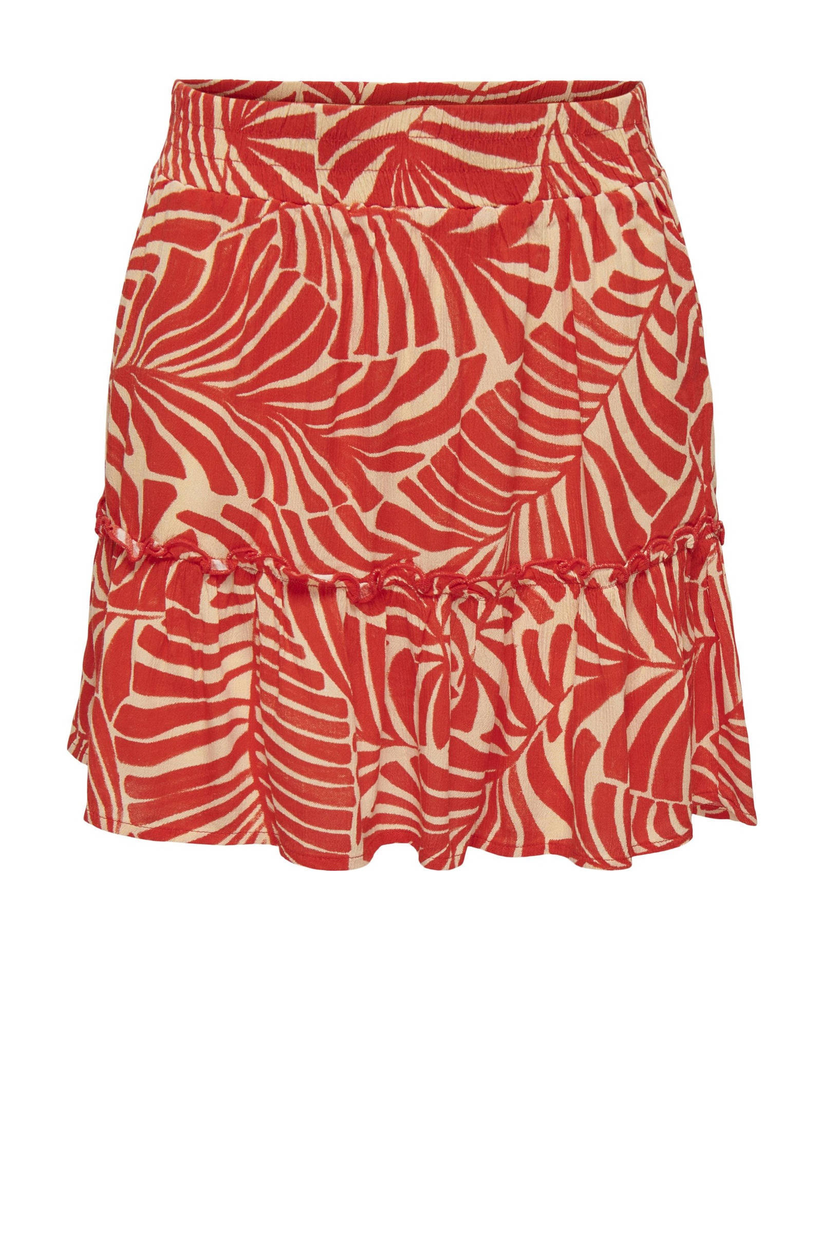 ONLY rok met all over print rood/ oranje
