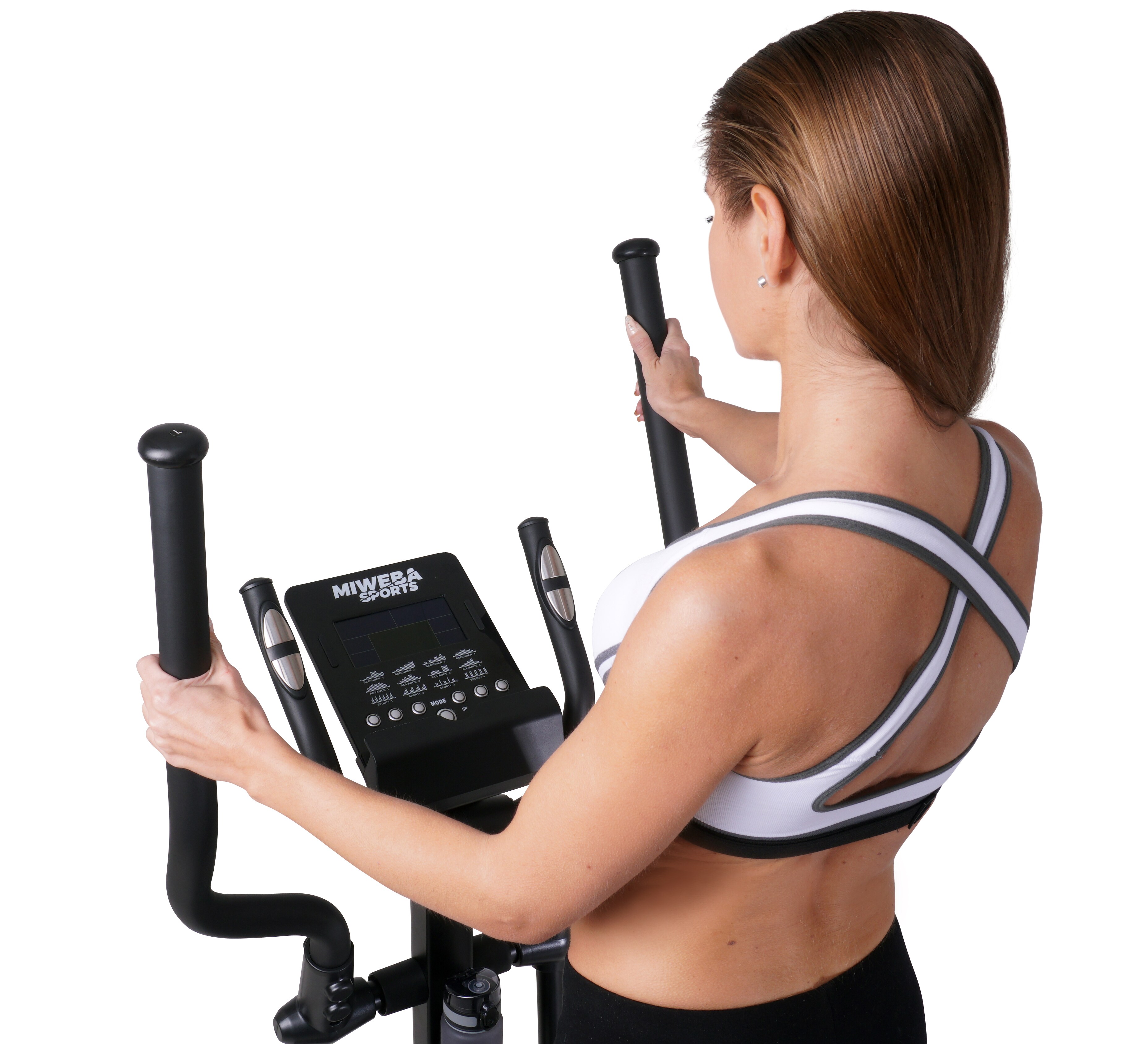 Miweba Sports Crosstrainer MC300, 21 kg Schwungmasse, verstellbar, Pulsgurt, mit App, Magnetbremse (Weiß/Schwarz)
