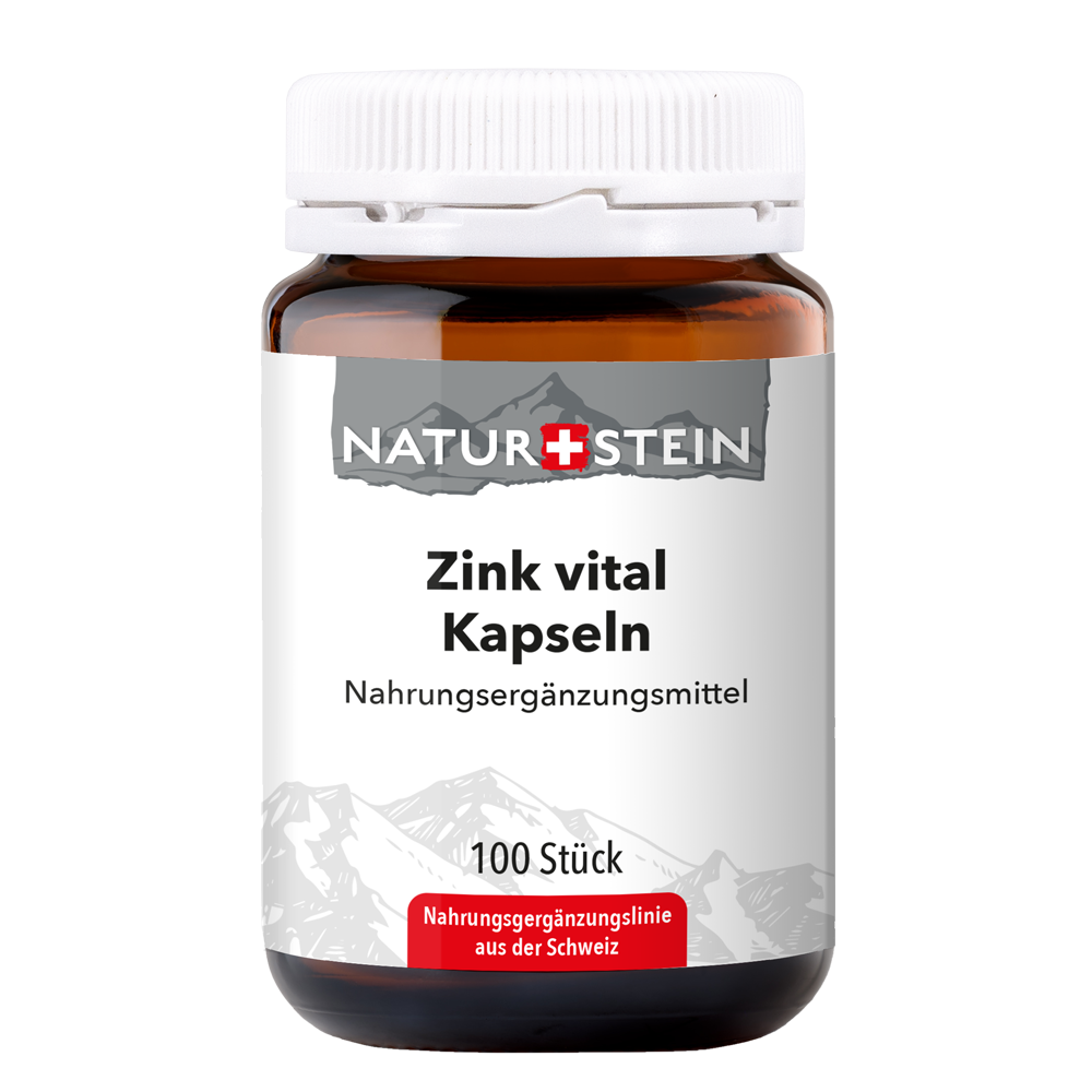 NATURSTEIN Zink Vital<br>100 Stück, Glas, Kapsel
