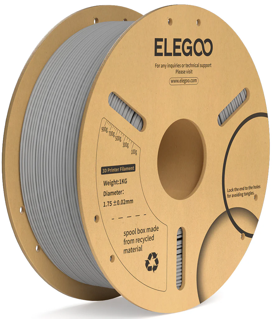 Elegoo  PLA+ Grey, 1,75 mm / 1000 g    Modifiziertes PLA mit hoher Festigkeit in Grau