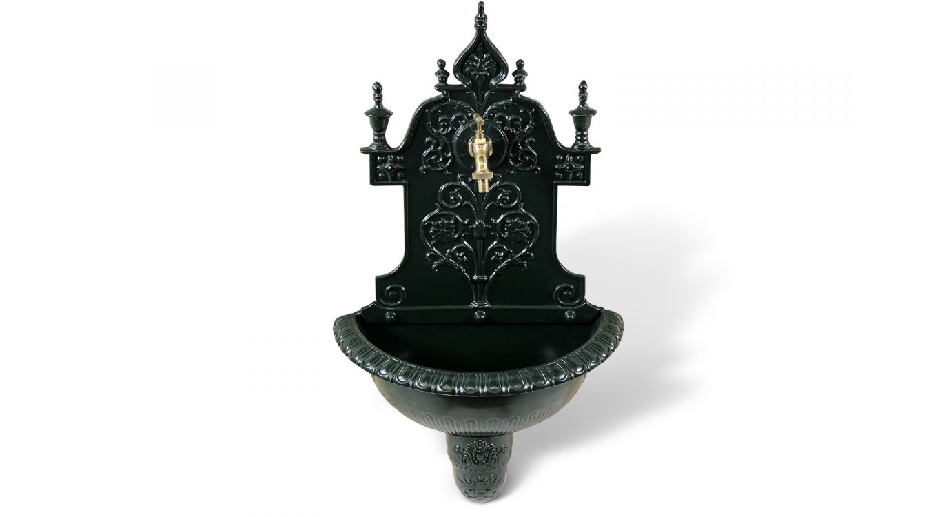 Fontaine de jardin aluminium vert 44x22.5x77.5cm