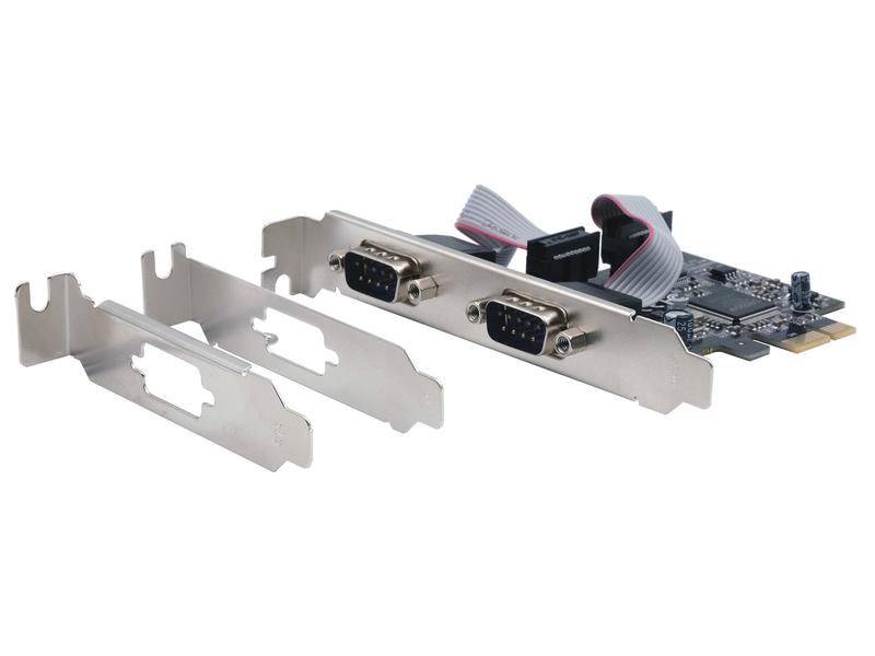 Exsys PCI-Express-Karte RS-232 PCIe-Karte mit 2 seriellen RS-232-Anschlüssen