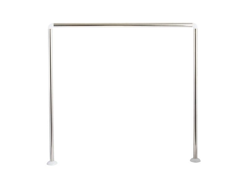 MSV Duschvorhangstange 3-teilig 80 x 2.5 cm, Grau Modulare Duschvorhangstange aus Aluminium
