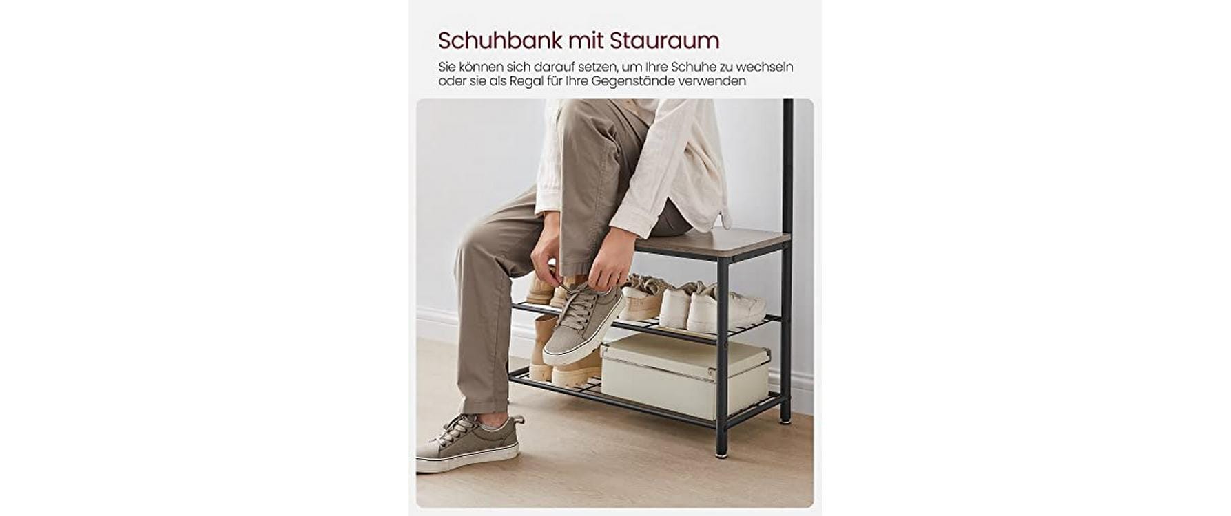Garderobe 70 x 175 x 32 cm, Braun/SchwarzKleiderständer