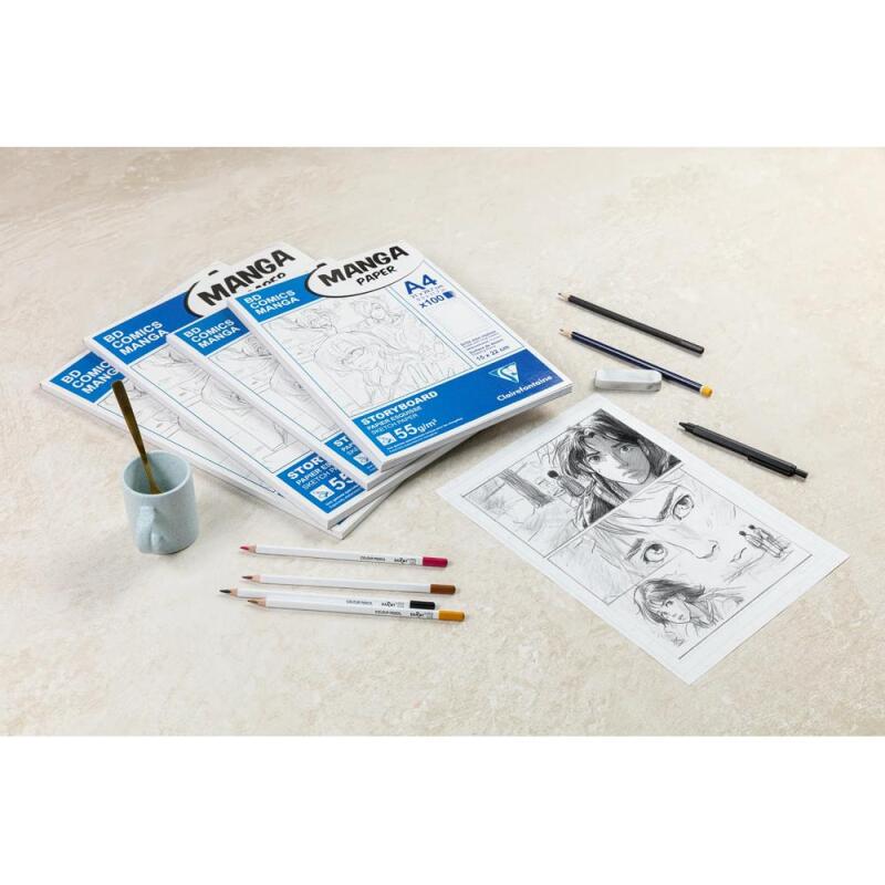 Manga Storyboard bloc collé 100F A4 55g grille simple