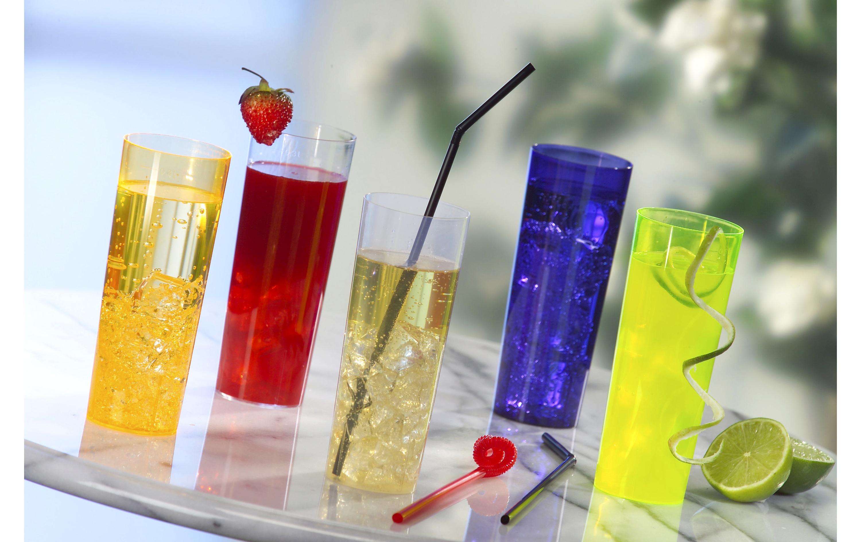 Einwegbecher Longdrink 300 ml 10 Stück, TransparentStabiler Kunststoff-Becher für Longdrinks