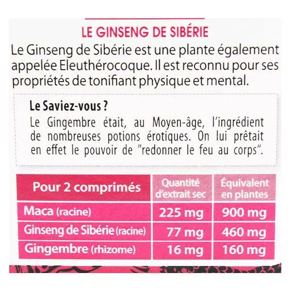 Juvamine Tônico Sexual Maca Gengibre Ginseng Siberiano 40 comprimidos