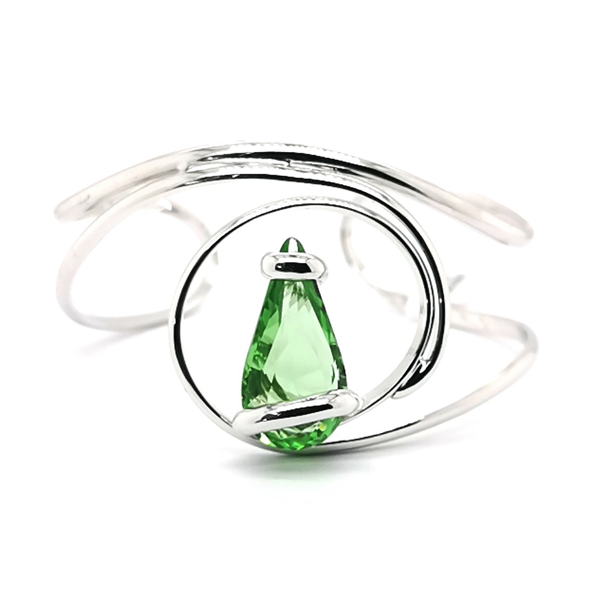 Bracelet métal argenté Florence PeridotCollection Andréa Marazzini