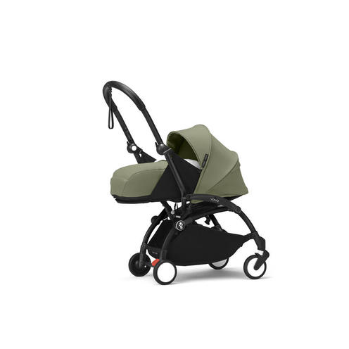 Poussette YOYO 3 Pack 0+ et 6+ Olive / Cadre Noir - STOKKE