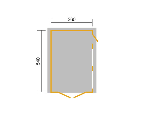Enkele garage weka 441 360 x 540 cm naturel