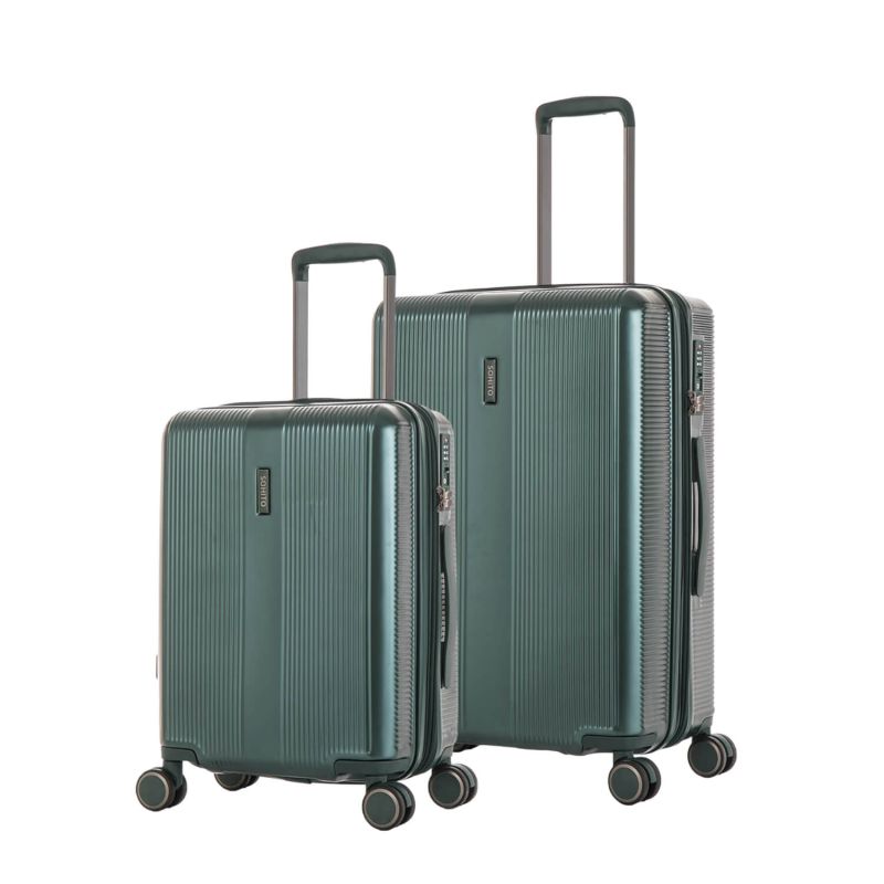 Lot de 2 valises rigides Tori Extensibles 77 et 54 cm Vert foncé