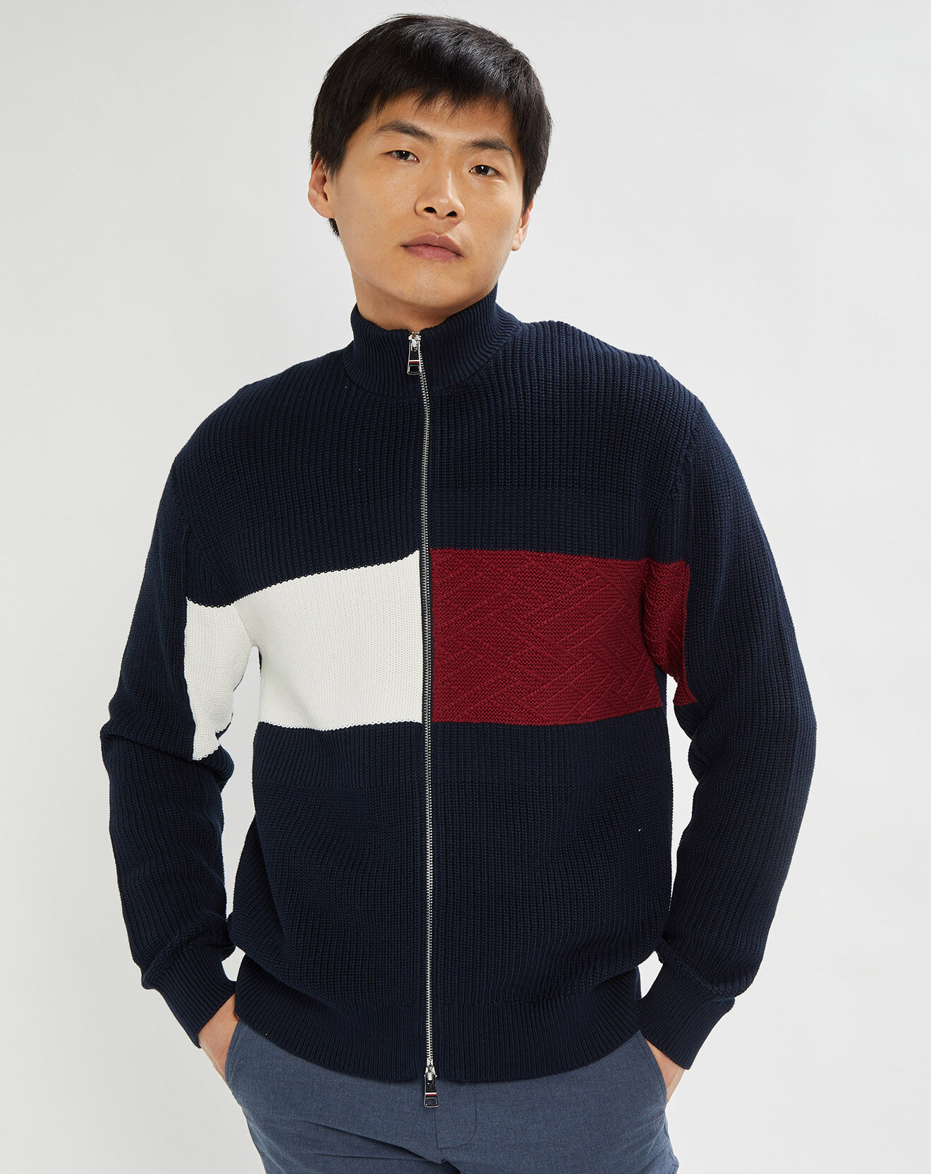 Tommy Hilfiger Gilet Colorblock Striped bleu marine