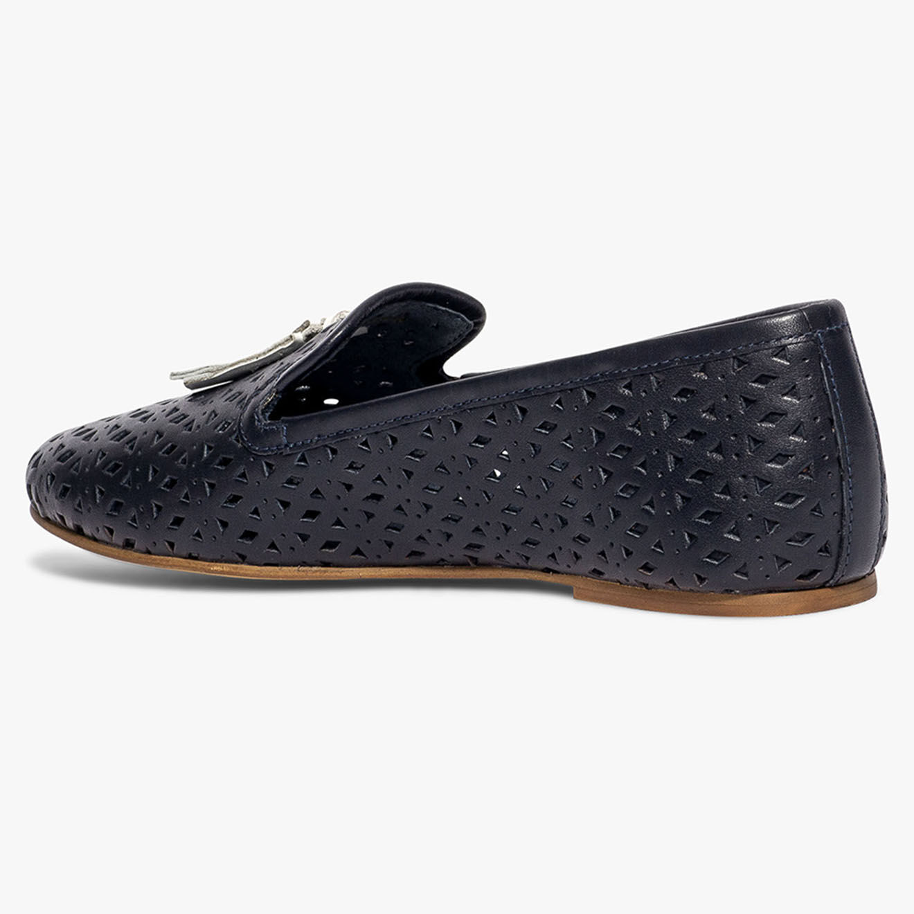 Bocage Slippers  en Cuir ajouré Anael marine