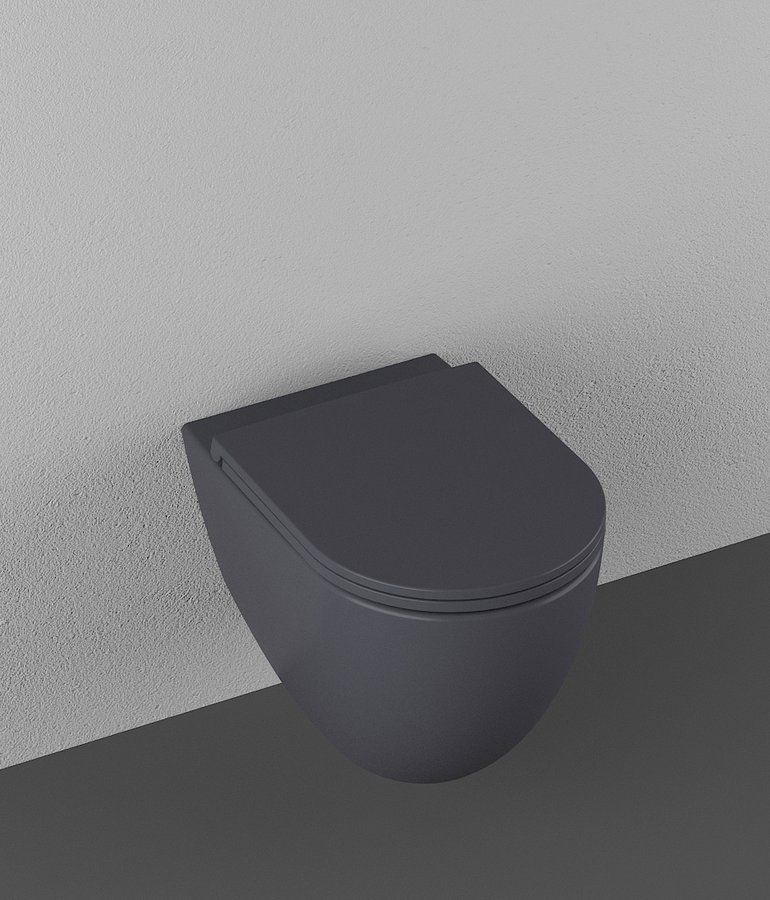 Isvea Infinity randloos toilet 53x36,5cm mat antraciet