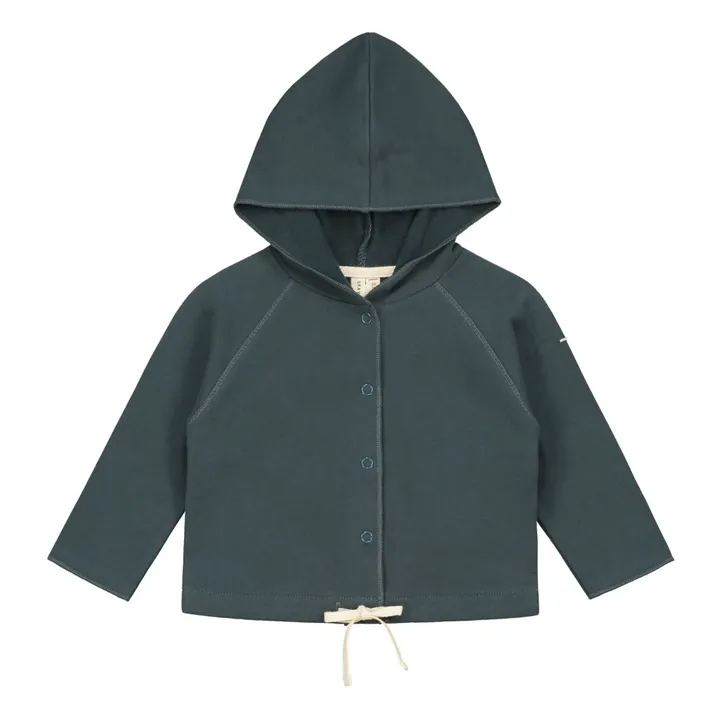 Gray Label Cardigan Capuche Coton Bio | Bleu gris