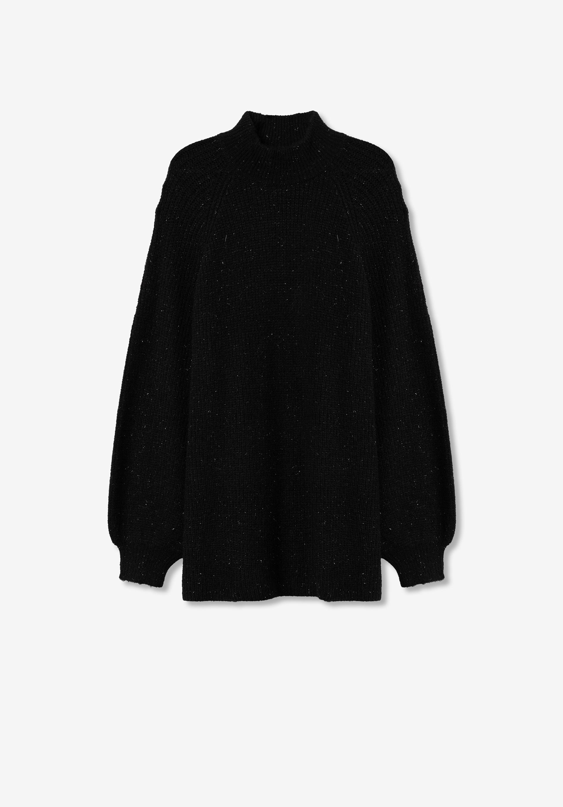 Camisola Comprida de Malha C/ Fio Metalizado