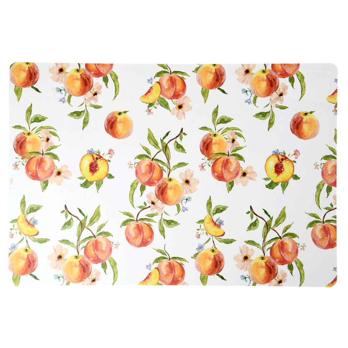 Platzset mit Pfirsich-Allover weiss / apricot