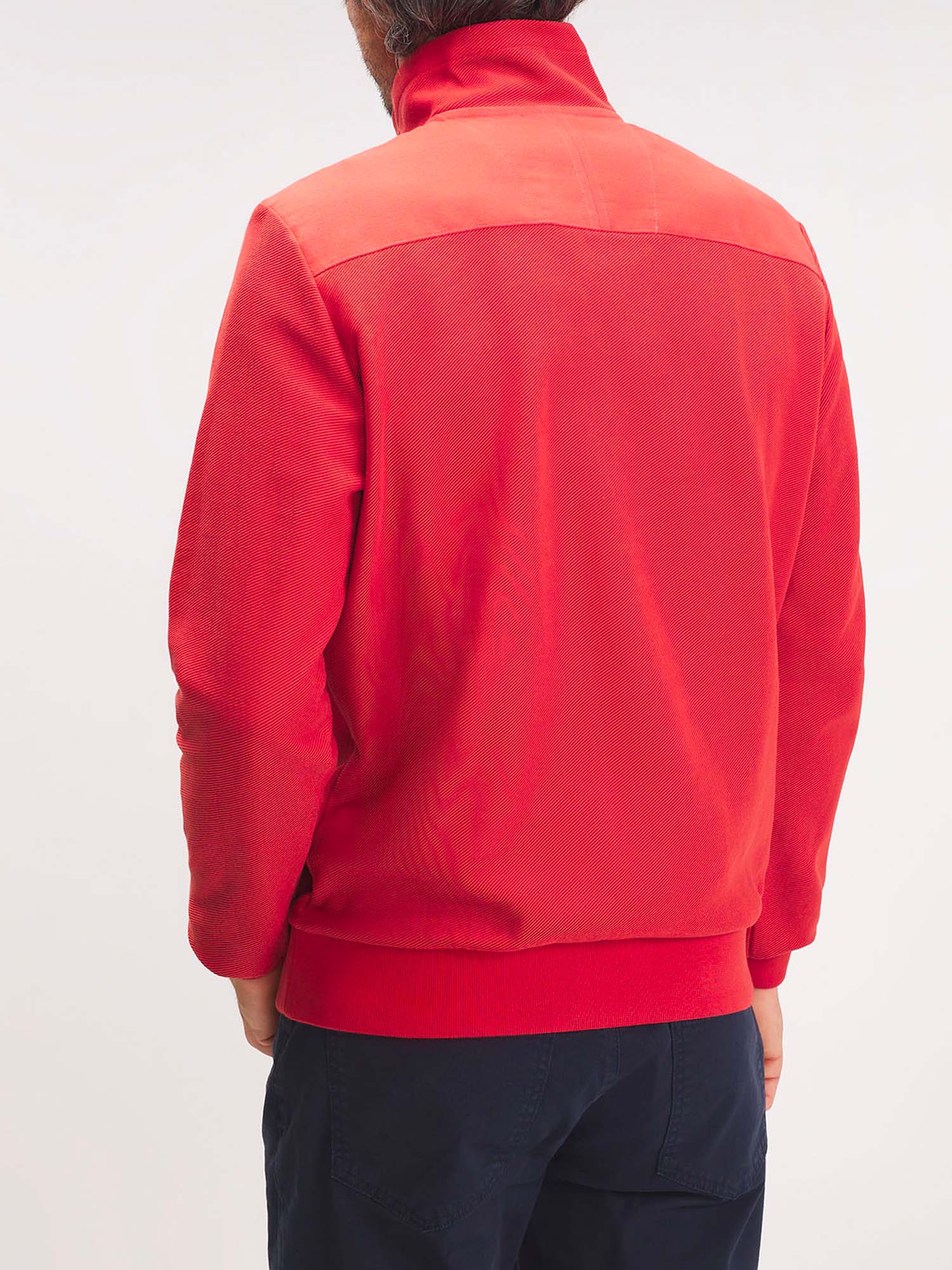 Pull Homme Col Camionneur Rouge