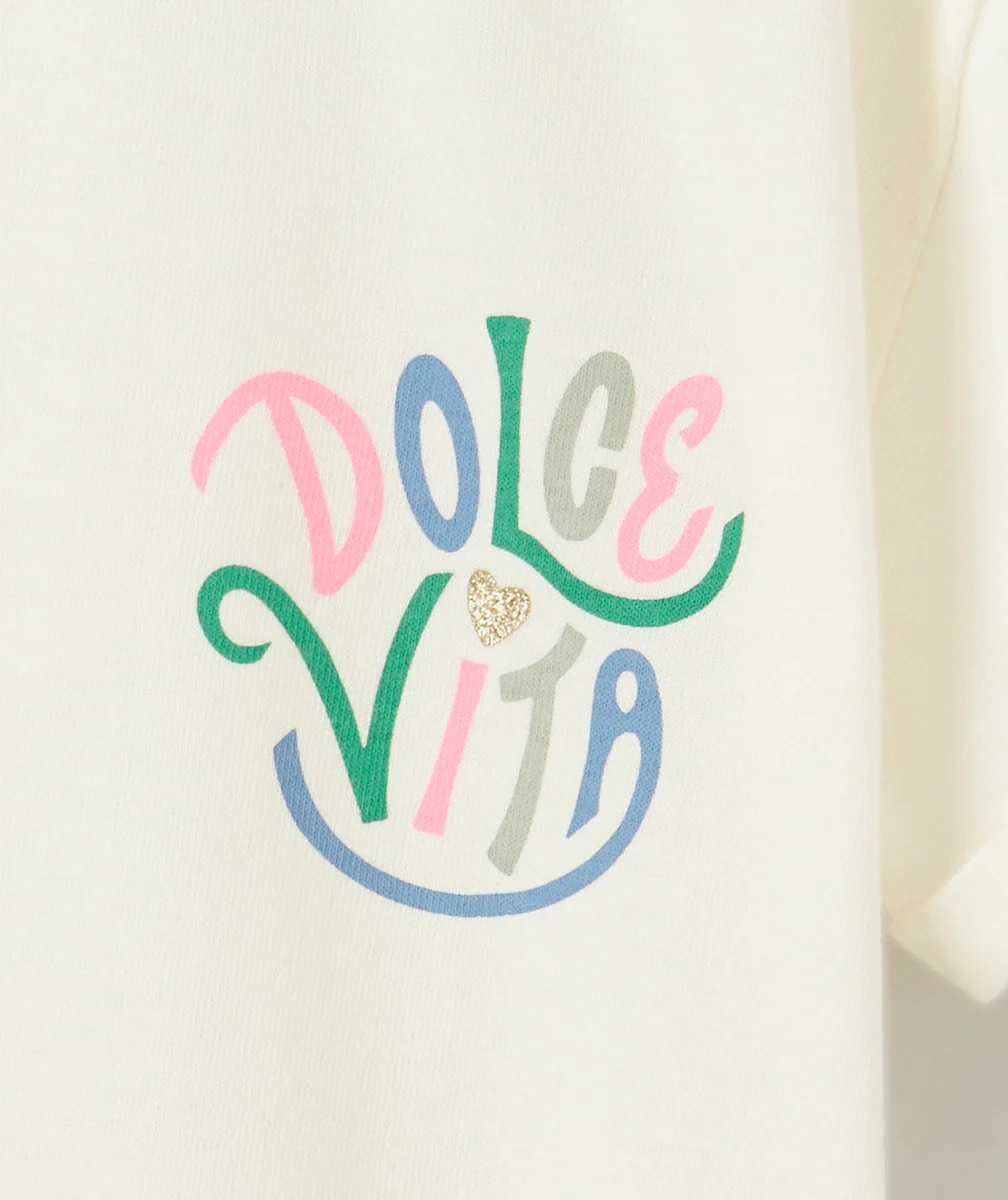 t-shirt manches courtes fille en coton bio dolce vita