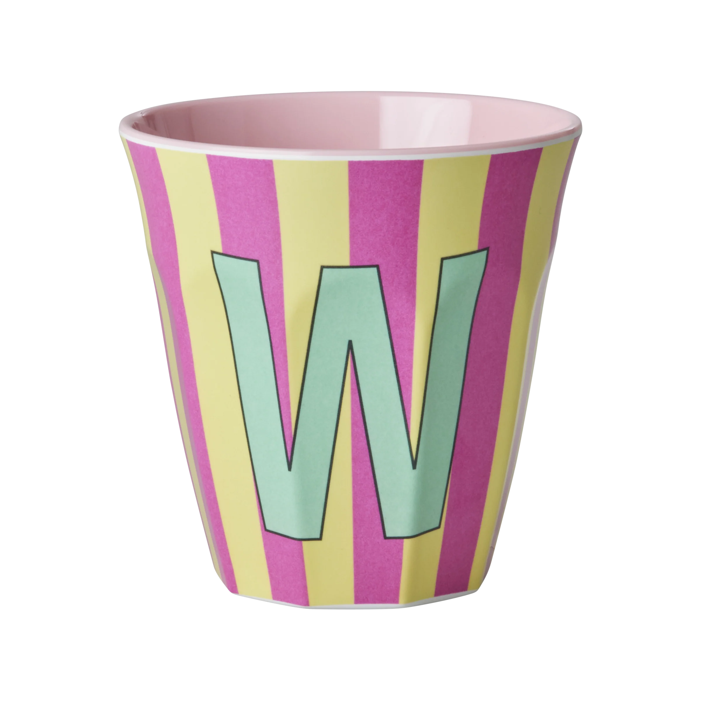 RICE  Melamine Alfabet kop, pink mix - 250 ml.