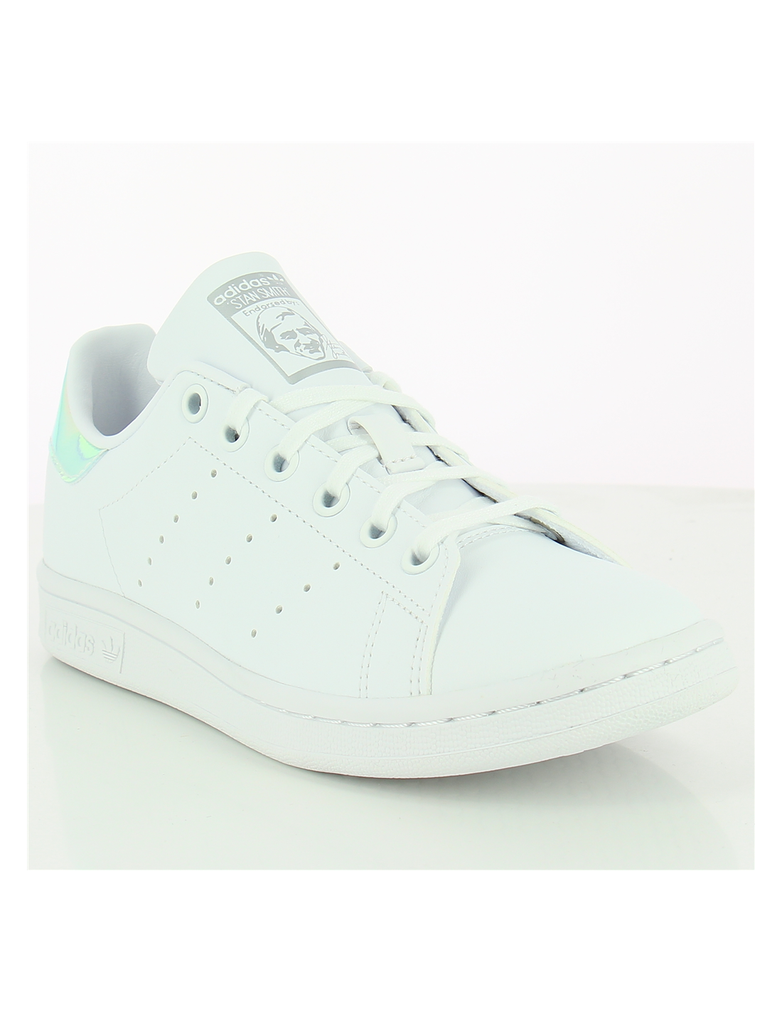 adidas sneakers femme stan smith j vegan blanc silver