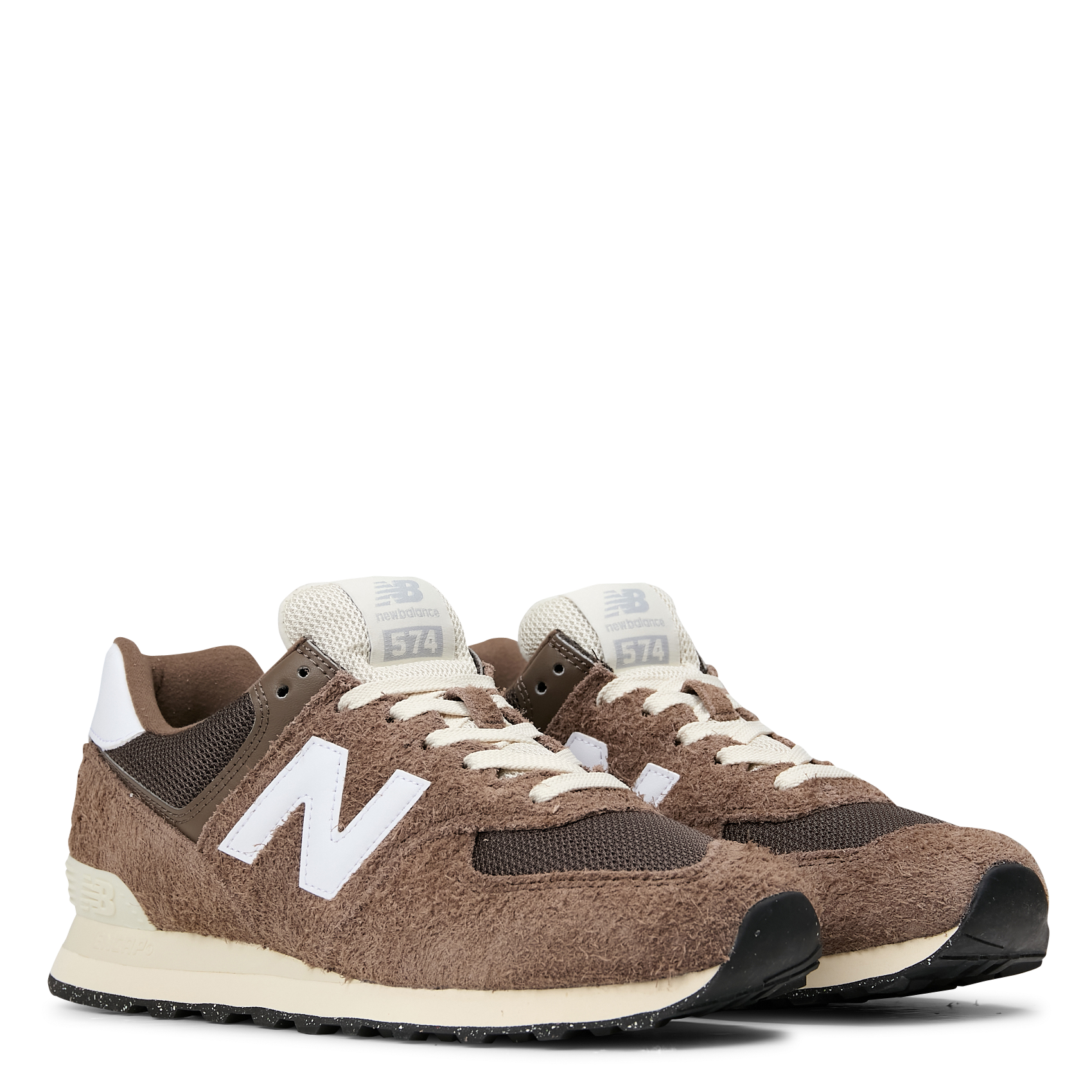 574 - Baskets basses en cuir velours | Beige