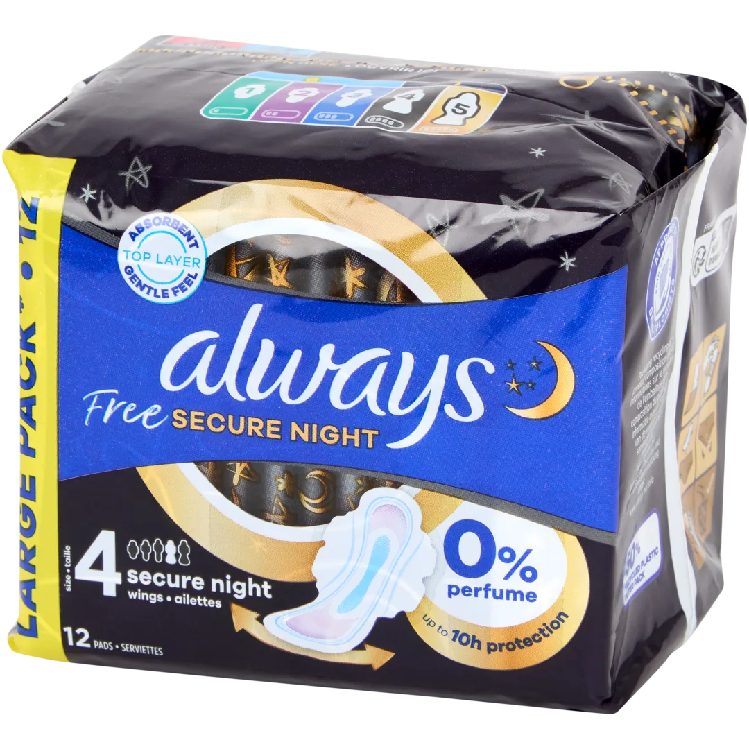 Always Free Secure Night maandverband 12 stuks | maat 4