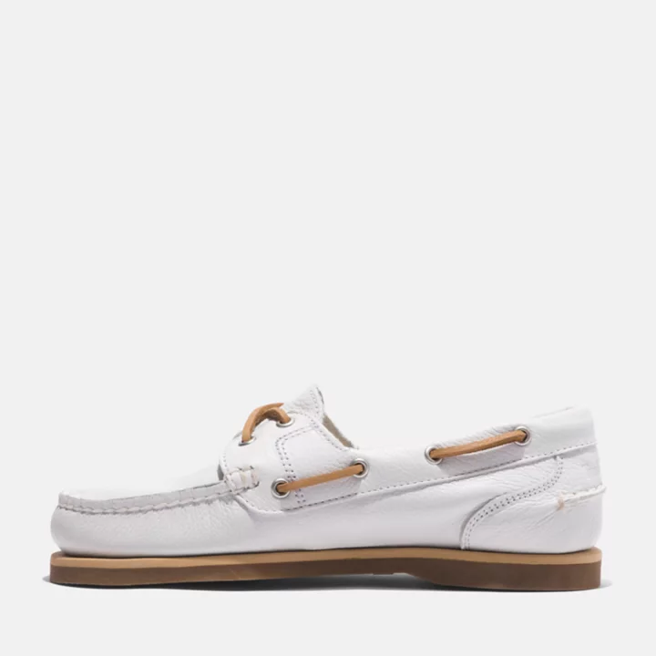 Chaussure bateau classique pour femme en blanc