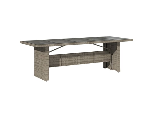 VIDAXL - Table de jardin dessus en verre gris 240x90x75cm résine tres...