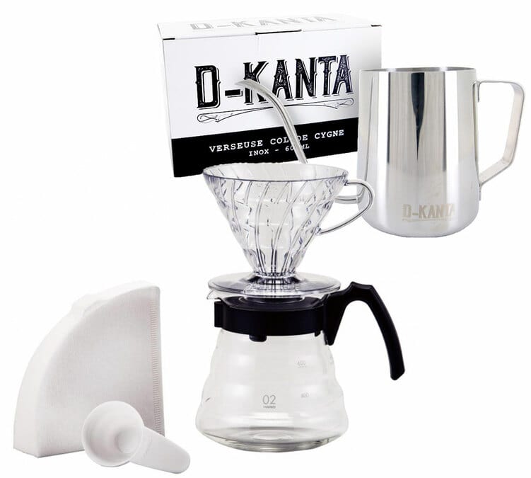 Kit dripper HARIO V60 avec verseuse D-Kanta