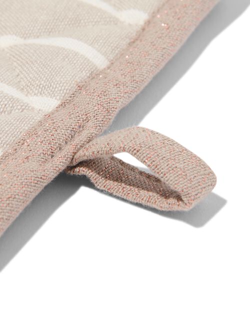 2 maniques 21x21 - coton - taupe/blanc