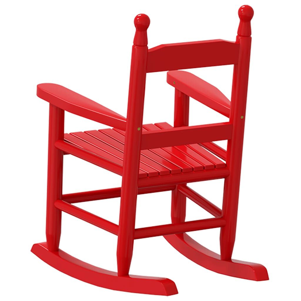 vidaXL Kinderschommelstoel, Rood, Populierenhout