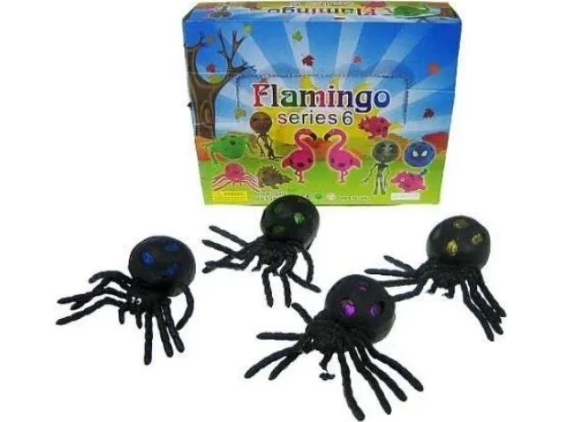 Hipo Sort edderkop med glitter 10 cm til at klemme bland farver