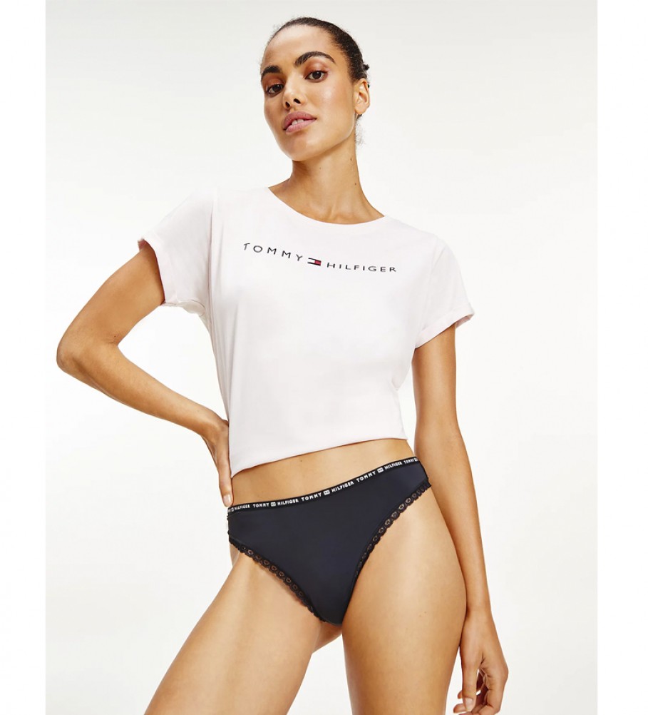 Conjunto de 3 tangas pretas Tommy Hilfiger TH