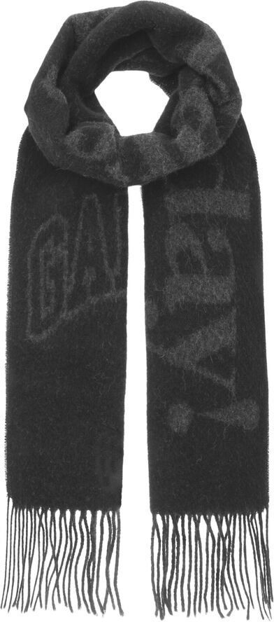 Ganni Narrow Scarf Please Recycle Phantom