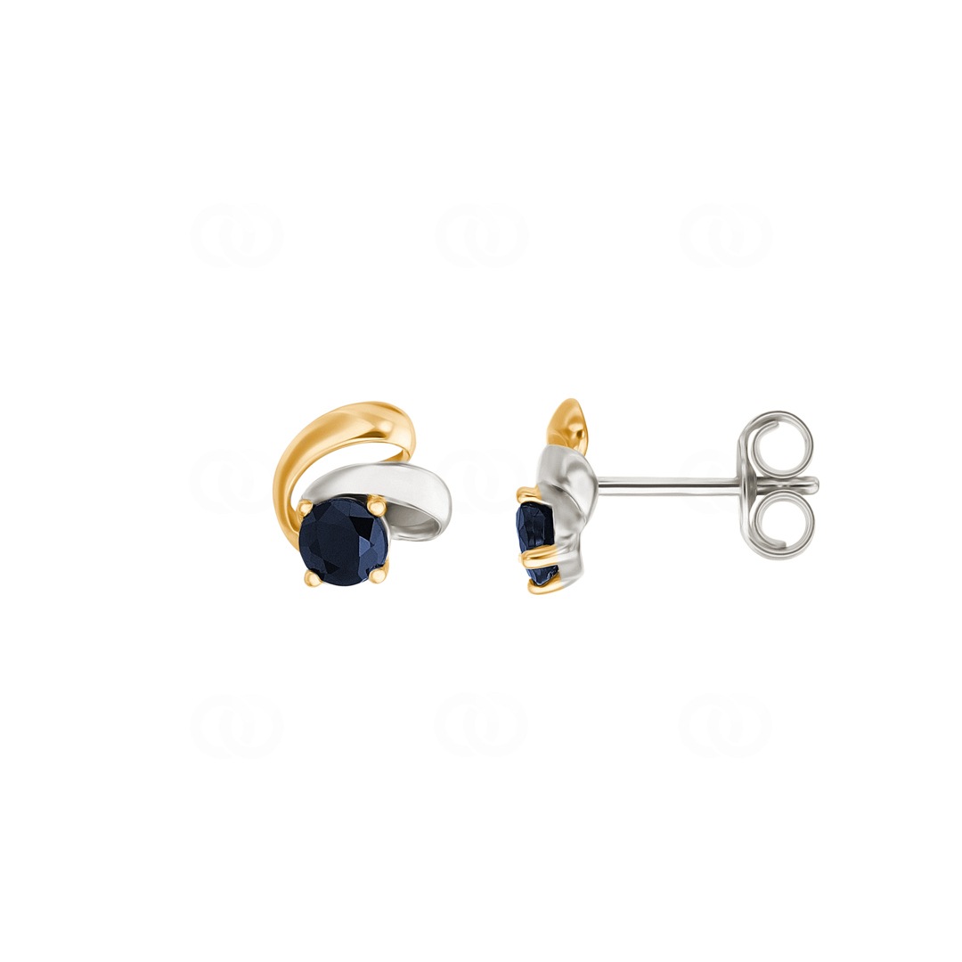 Ohrstecker 750/18 K Gelbgold mit Saphir 0.32ct.