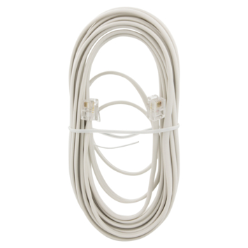 Q-Link telefoon aansluitsnoer modulair 2RJ11 plug 5 meter wit