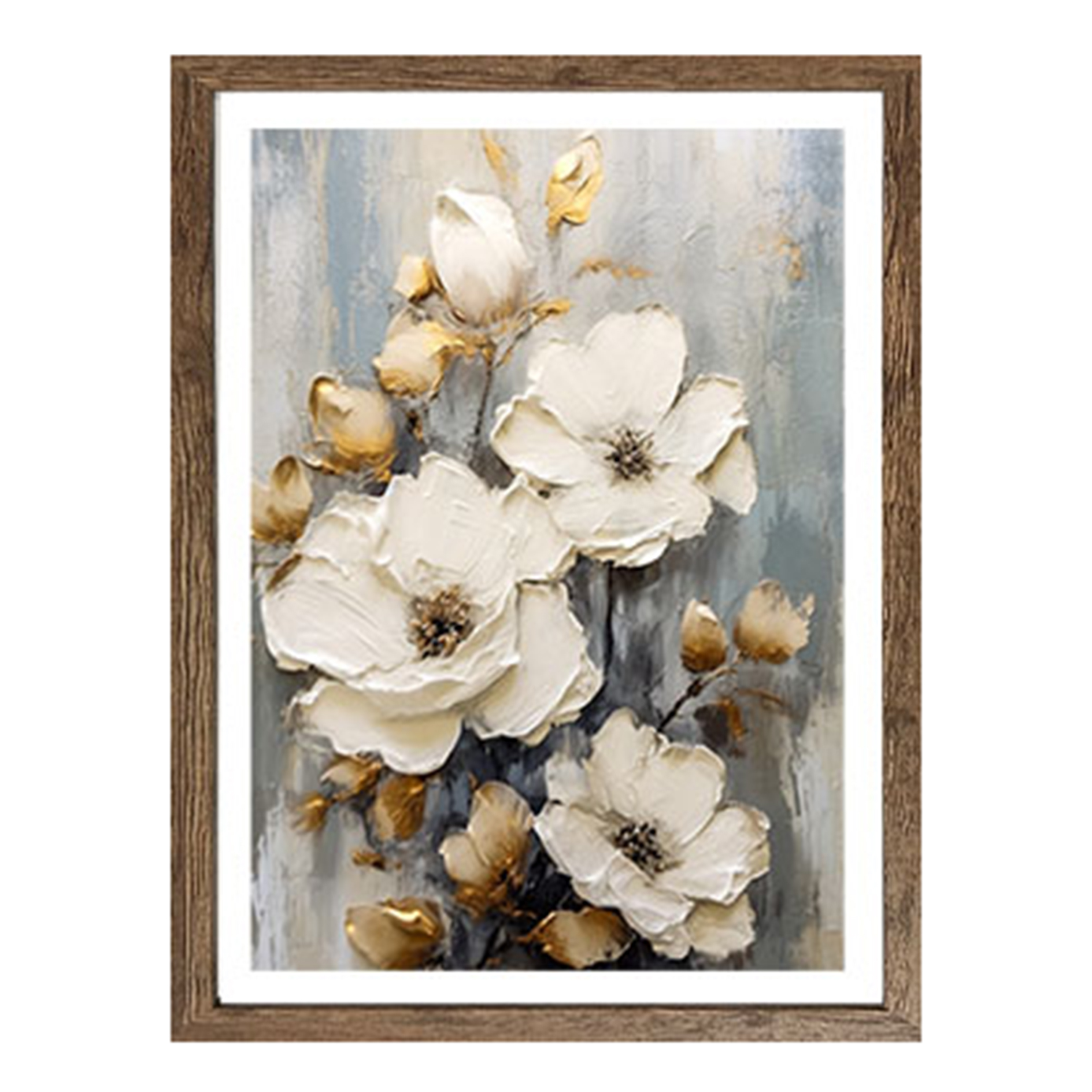Gerahmtes Bild/Cheb WEIßE BLUME - 40x50 cm