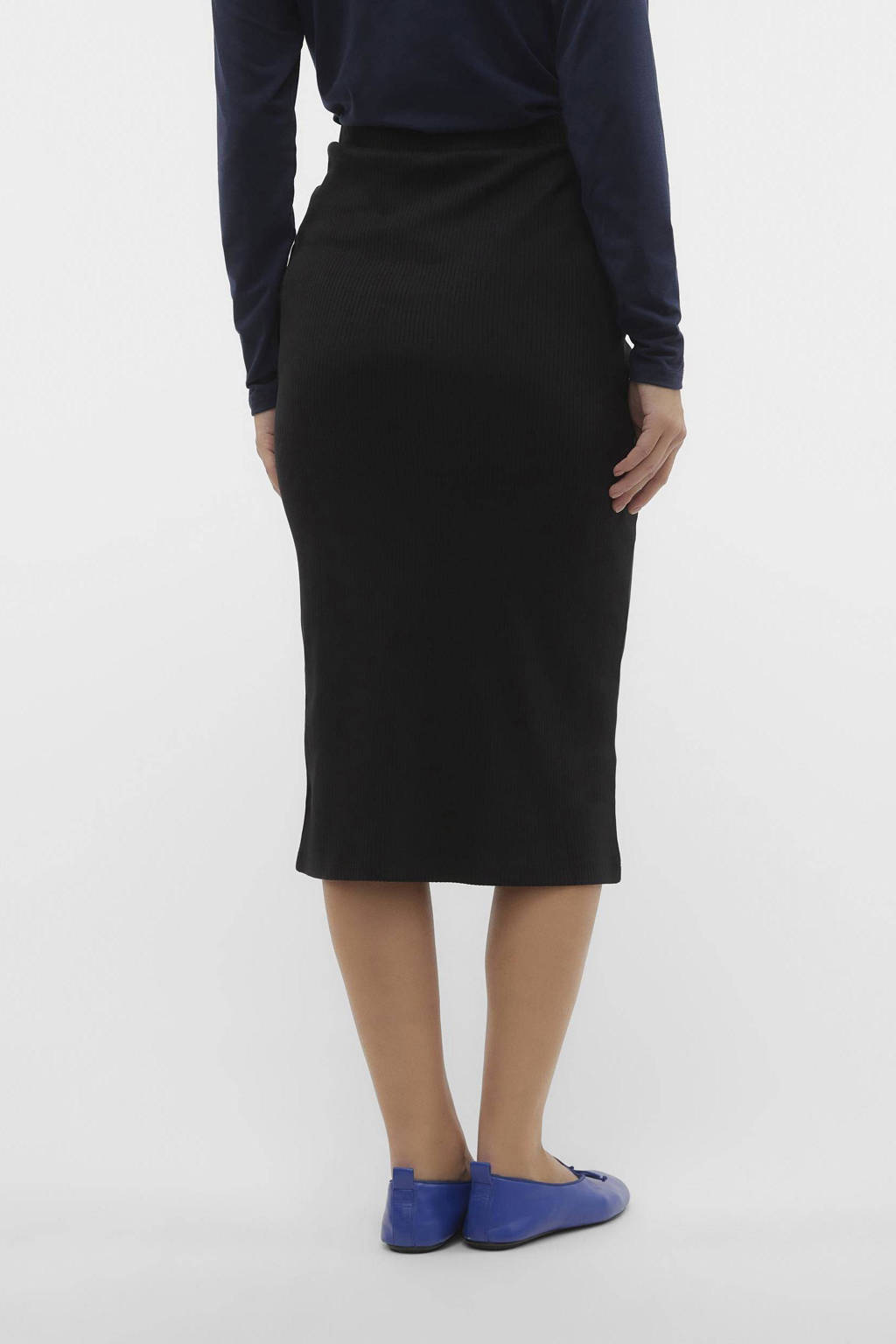 VERO MODA MATERNITY ribgebreide zwangerschapsrok VMMLAVENDER zwart