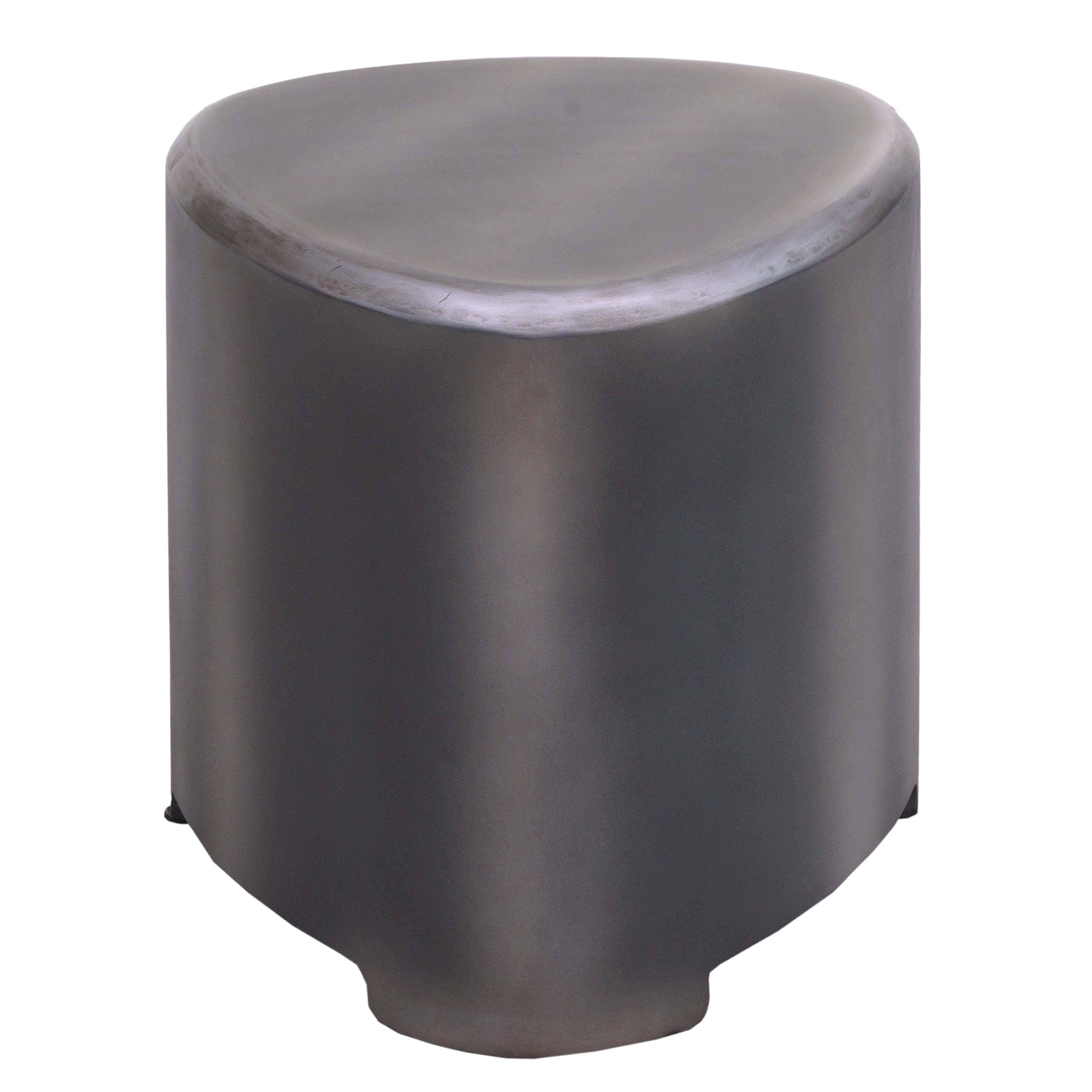 Hocker MCW-L74, Sitzhocker Holzhocker, Holz MVG-zertifiziert Industrial, Metall-Optik gebürstet