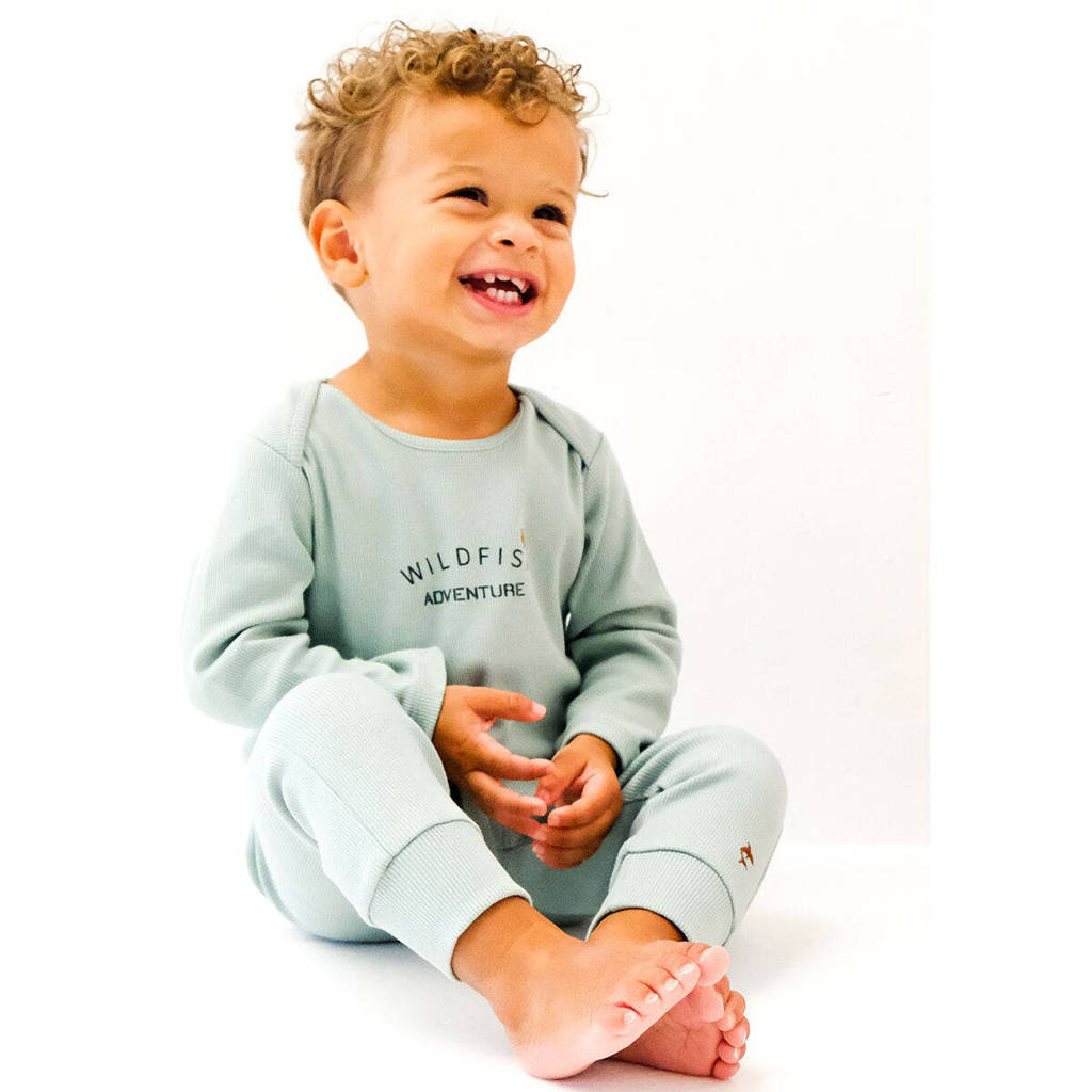 Wildfish romper met printopdruk blauw