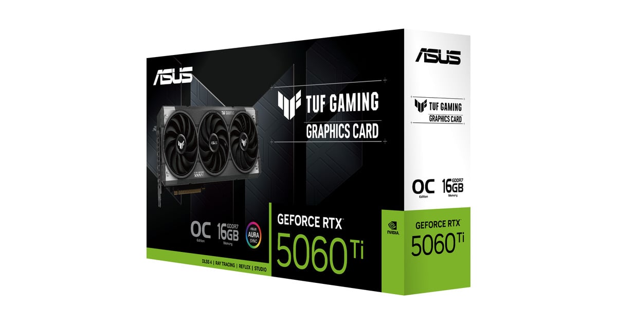 ASUSTUF Gaming GeForce RTX 5060 Ti OC 16G grafische kaart  (3x DisplayPort, 1x HDMI)