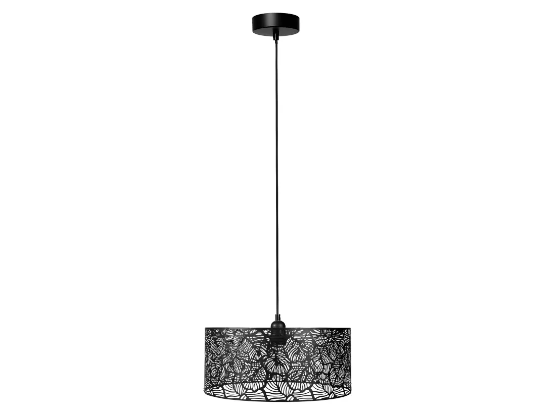 Suspension métal ajouré Calathéa noire Ostaria