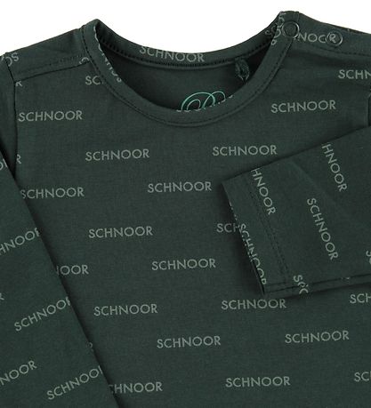 Petit by Sofie Schnoor Bluse - Jersey -  Grøn m. Logoer