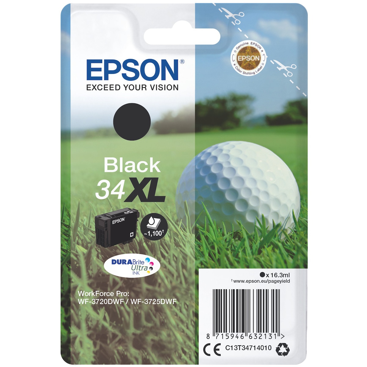 Epson blekkpatron DuraBrite Ultra 34XL Sort
