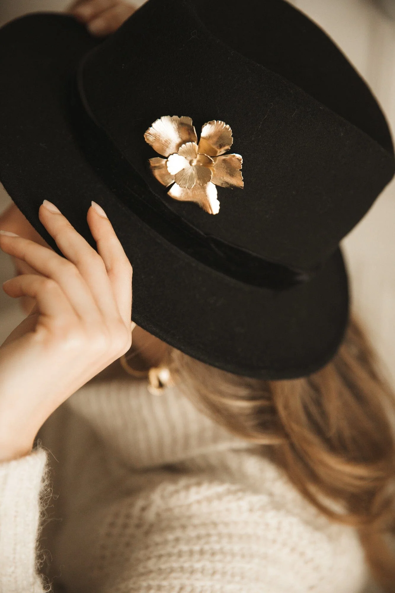ORPHÉE - Broche fleurs plaqué argent | Doré