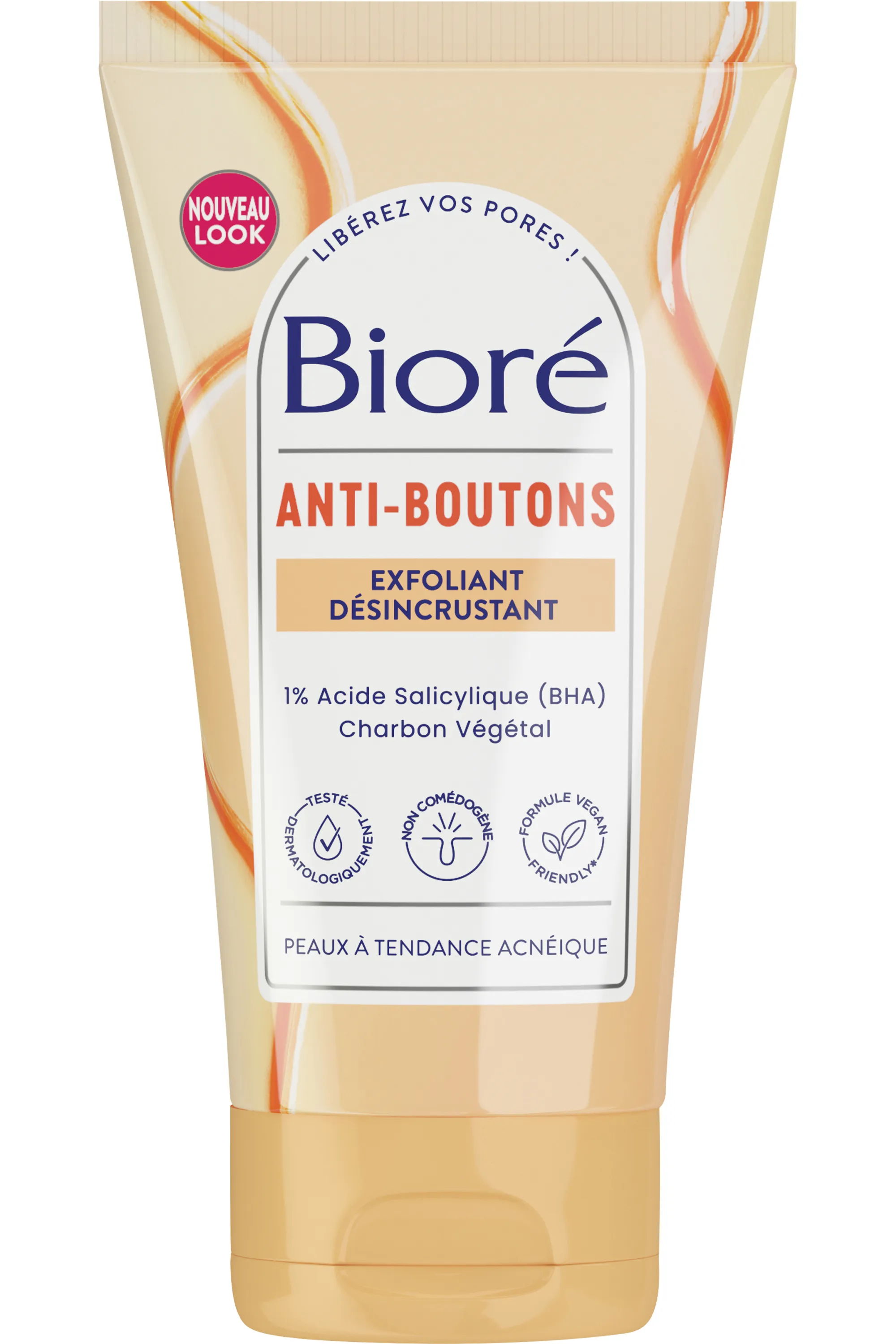 Bioré Exfoliant désincrustant anti-boutons au charbon + acide salicylique-125 ml