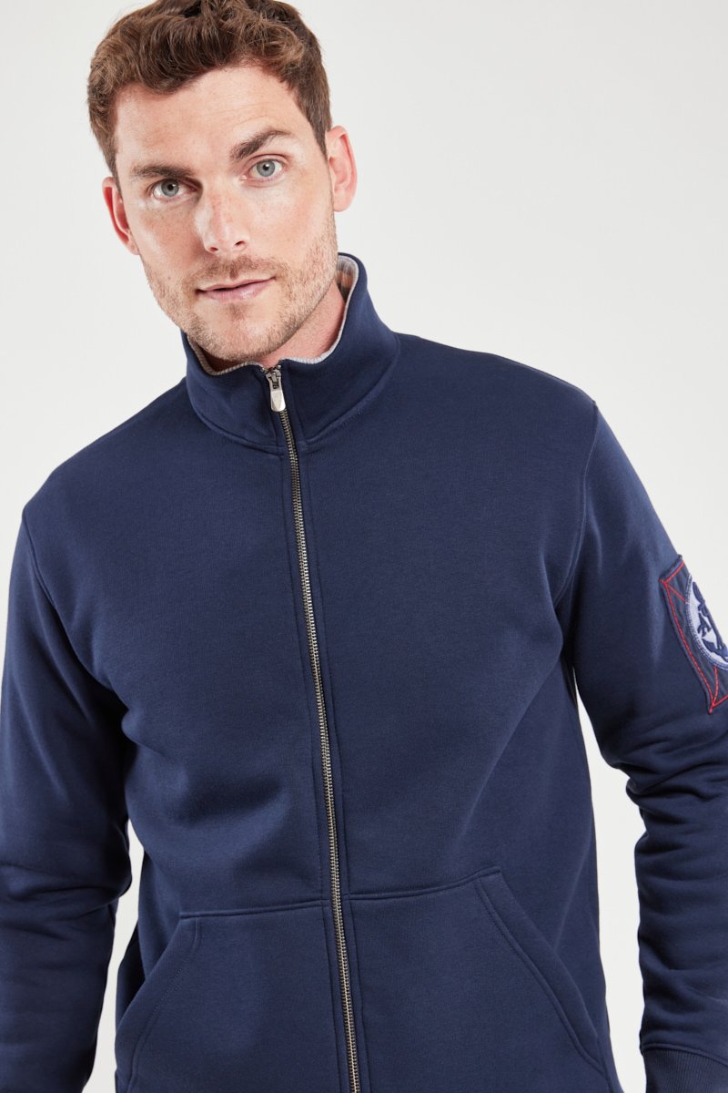Gilet zippé avec écusson - coton